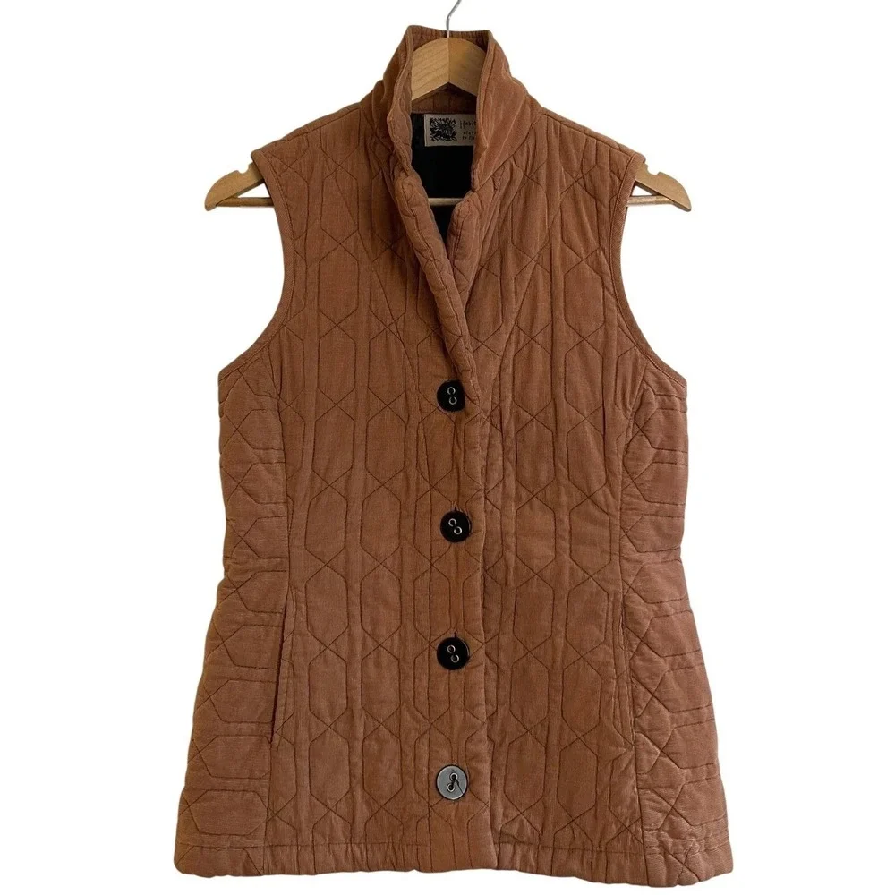 Habitat Quilted Corduroy Button Front Vest Brown‎ Small